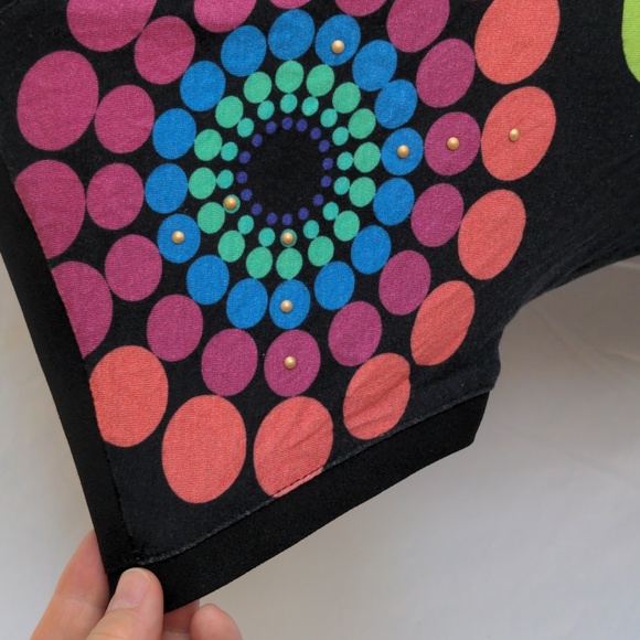 Desigual summer top, black with festival print, size S - Picture 5 of 9